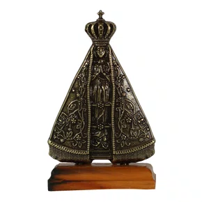 Adorno de Mesa Nossa Senhora Aparecida Ouro Velho - 12 x 7 cm 