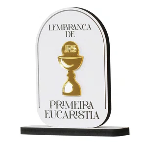 Adorno de Mesa Primeira Eucaristia MDF e Acrílico 