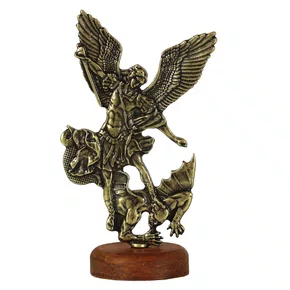 Adorno de Mesa São Miguel Ouro Velho - 13 x 7 cm 