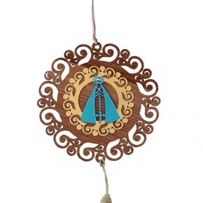 Adorno MDF de Nossa Senhora Aparecida Arabesco Pompom