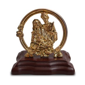 Adorno Mesa Anjo Metal Dourado Quadrado