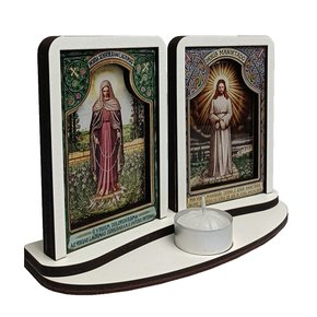 Adorno Mesa de Nossa Senhora das Lágrimas e Jesus Manietado