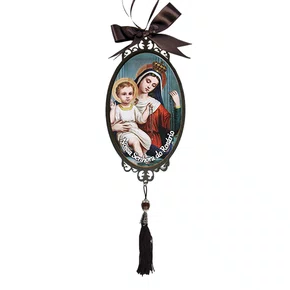 Adorno Oval de Porta Nossa Senhora do Rosário 30 x 10 cm Adorno Oval de Porta Nossa Senhora do Rosário 30 x 10 cm
