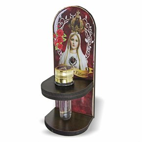 Adorno Porta Água Benta Nossa Senhora de Fátima vermelho  - 20 x 8 cm