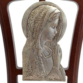 Adorno Virgem Mesa Prata Madeira - 16 cm
