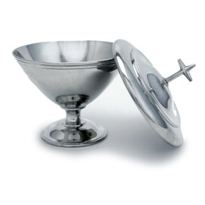 Âmbula de Estanho Cromada Média 17 cm