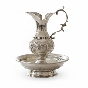 Ânfora e Bacia Trabalhada em Prata