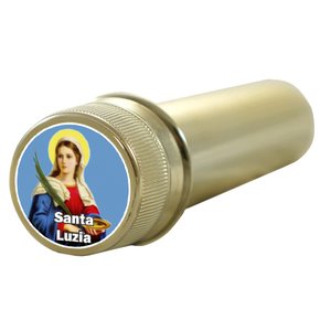 Aspersório Santa Luzia em Acrílico Dourado 14 X 4 Cm