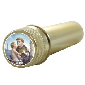 Aspersório Santo Antônio em Acrílico Dourado 14 X 4 cm
