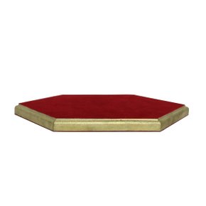 Base de Madeira para Imagem Dourado e Vermelho - 3 cm X 28 cm X 32 cm