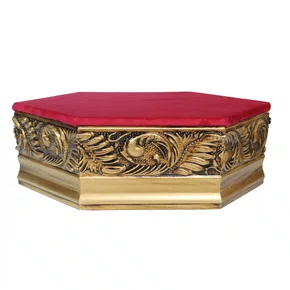 Base Ostensório Madeira Sextavada - 9,5 cm x 26 cm x 30 cm