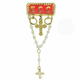 Boton ECC Vermelho com Terço 8 cm