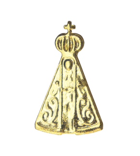12 Unid - Boton Nossa Senhora Aparecida Dourado G
