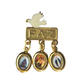 12 unid - Bóton Pomba da Paz 3 Medalhas