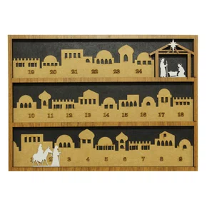 Calendário do Advento em MDF 30 x 22 cm -