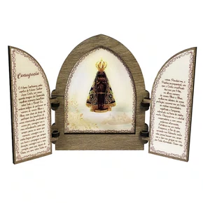 Capela com porta MDF de Nossa Senhora Aparecida - 18 cm x 26 cm
