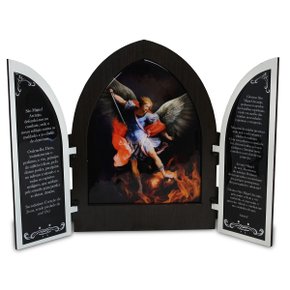 Capela com Portas Resinado Arcanjo São Miguel - 36 cm X 50 cm