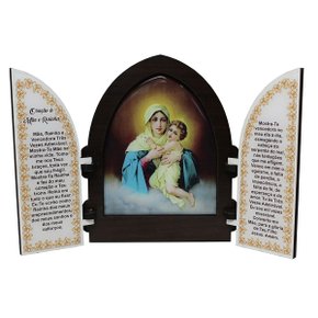 Capela com Portas Resinado Mãe Rainha - 18 cm x 26 cm