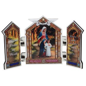 Capela em MDF Resinado Maria Passa na Frente com Porta Trabalhada - 16,5 cm x 26 cm