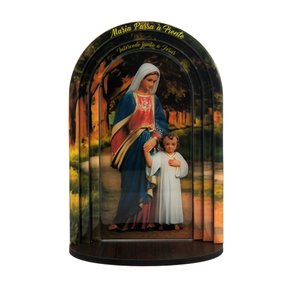 Capela 3d Resinada Maria Passa Na Frente Moldura - 24 Cm X 16 Cm