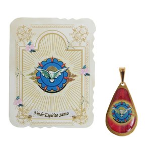 Cartão Lembrança Divino Espírito Santo Medalha Velcro
