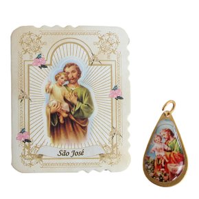 Cartão São Jose Com Medalha Fecho Velcro