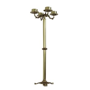 Coroa do Advento Ouro Velho com Pedestal 4 Velas 101 cm x 32 cm