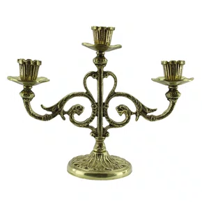 Castiçal Três Velas Bronze - 21 cm x 27 cm