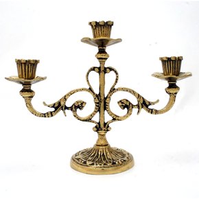 Castical Três Velas Bronze 22 x 28 Cm