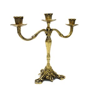 Castiçal Três Velas Bronze - 28 x 30 Cm