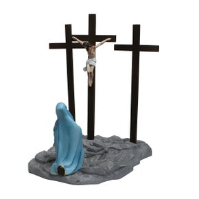 Cenário Nossa Senhora das Dores Contempla Jesus na Cruz