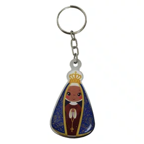 12 unid - Chaveiro Chapa de Nossa Senhora Aparecida Infantil Adesivo Duplo