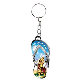 12 Unid - Chaveiro Chapa Chinelo São Cristóvão