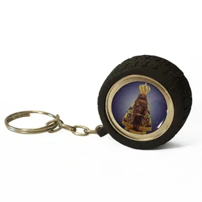 Chaveiro de Nossa Senhora Aparecida Emborrachado Pneu