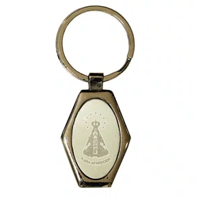 Chaveiro de Nossa Senhora Aparecida Inox Sextavado