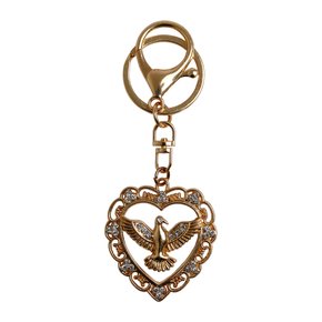 Chaveiro Mosquete Divino Espirito Santo Dourado com Strass
