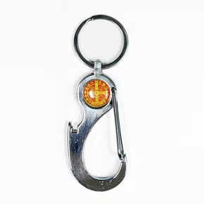 Chaveiro Mosquete São Bento Medalha Resinada Inox