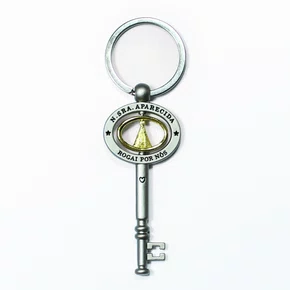 Chaveiro de Nossa Senhora Aparecida Dourado Chave Casa Inox