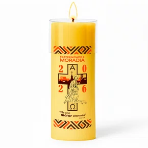 Círio Pascal Adesivado Campanha da Fraternidade 2026 - 30 X 9 cm Amarelo