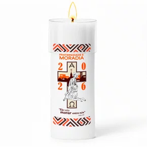 Círio Pascal Adesivado Campanha da Fraternidade 2026 - 30 X 9 cm Branco