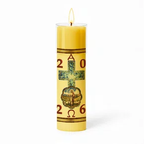 Círio Pascal Adesivado Bom Pastor 2026 - 30 X 7 cm Amarelo