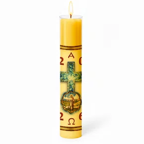 Círio Pascal Adesivado Bom Pastor 2026 - 50 X 9 cm Amarelo
