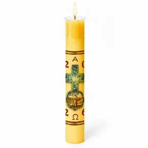 Círio Pascal Adesivado Bom Pastor 2026 - 75 X 9 cm Amarelo