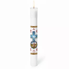 Círio Pascal Adesivado Bom Pastor 2026 - 90 X 7 cm Branco