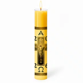 Círio Pascal Adesivado Cristo Ressuscitado 2026 - 50 X 9 cm Amarelo