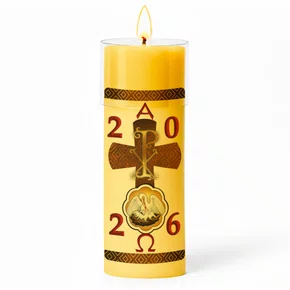 Círio Pascal Adesivado Pelicano 2026 - 20 X 7 cm Amarelo