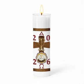 Círio Pascal Adesivado Pelicano 2026 - 30 X 7 cm Branco