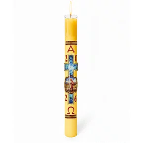 Círio Pascal Relevo Bom Pastor 2026 - 75 X 7 cm Amarelo