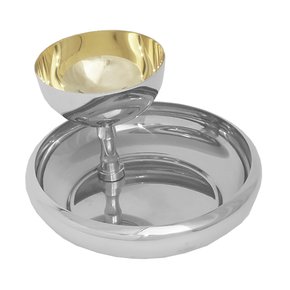 Conjunto Comunhão 2 espécies prateado e dourado interno