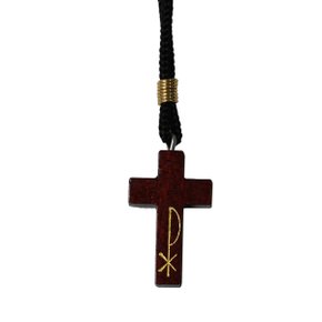 Cordão Crucifixo PX Marrom G 35cm